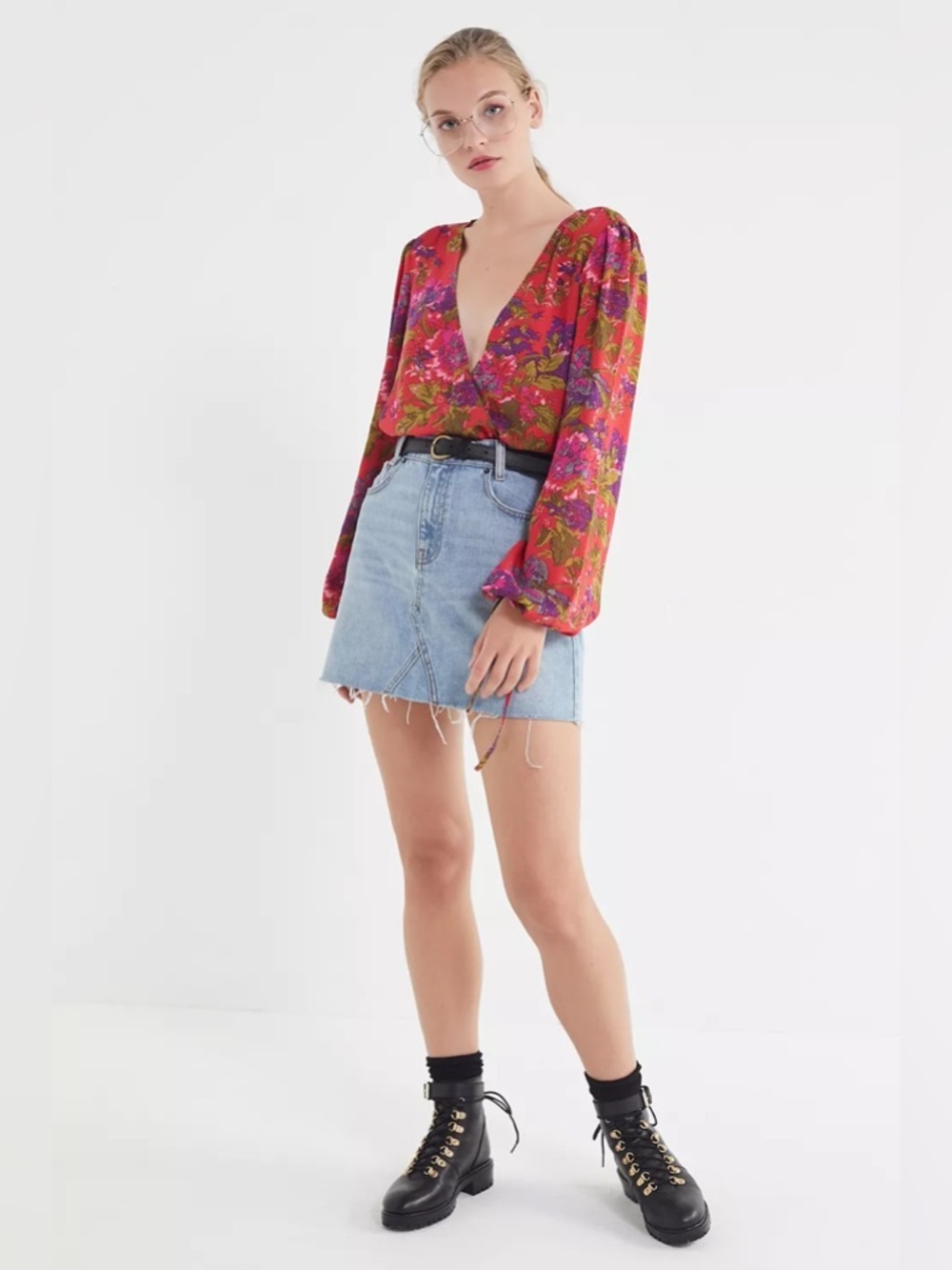 Urban Outfitters UO Georgie Surplice Blouse - Large